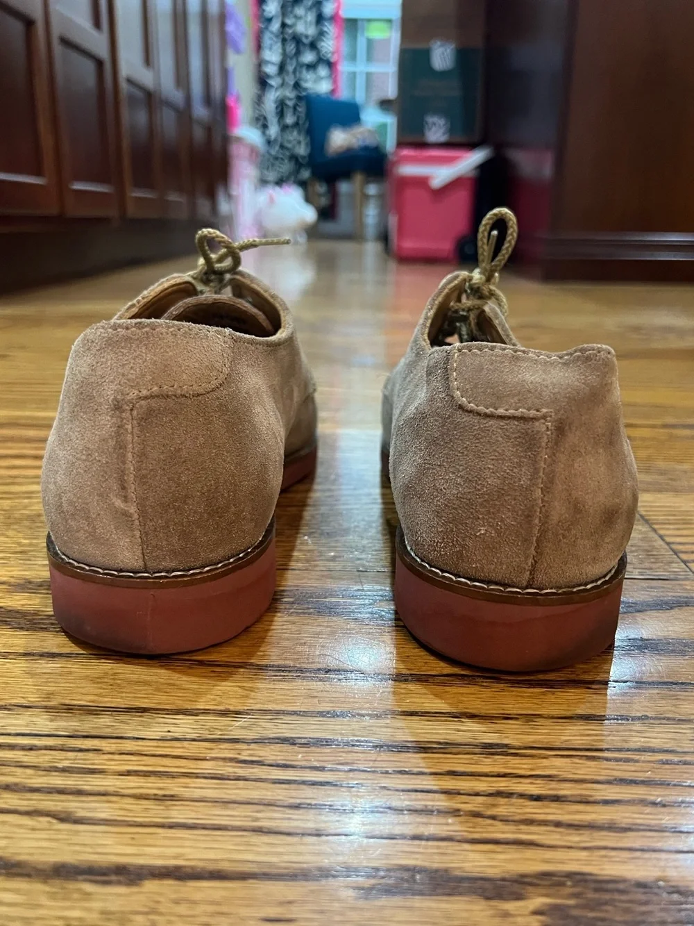 L.L. Bean Classic Suede Bucks Oxfords Sz 9.5 Tan Academia Preppy Ivy Collegiate